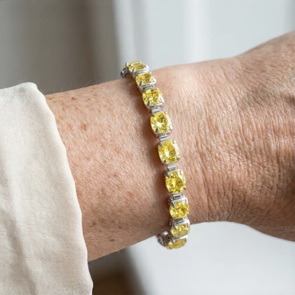 Brilliant Crystal Tennis Bracelet | Silver
