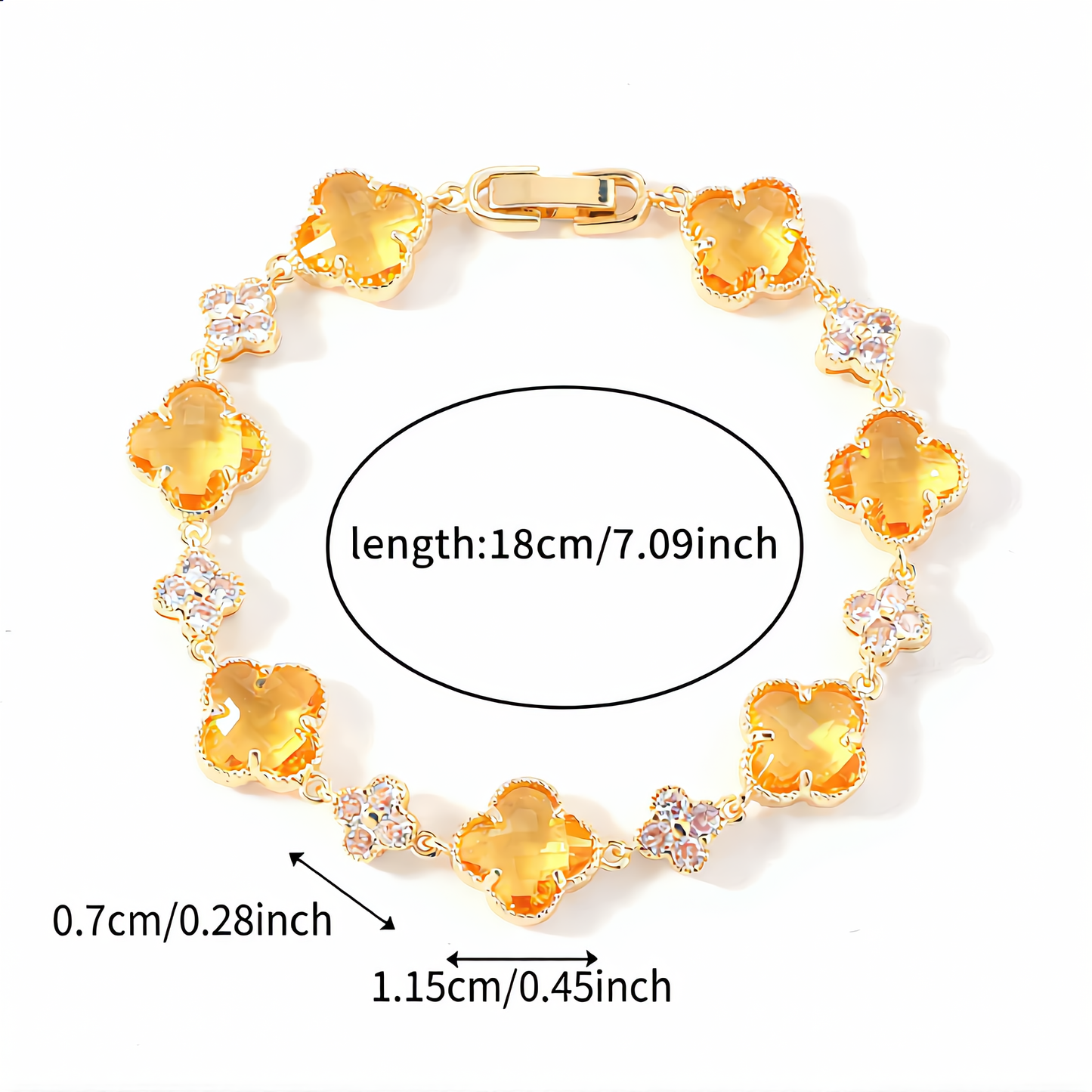 Golden Clover Crystal Bracelet | Gold