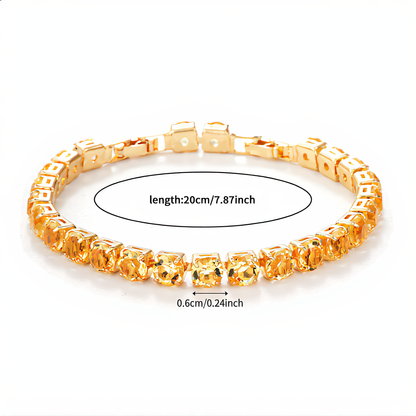 Champagne Crystal Bracelet | Gold