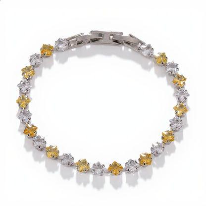 Golden Star Crystal Bracelet | Silver