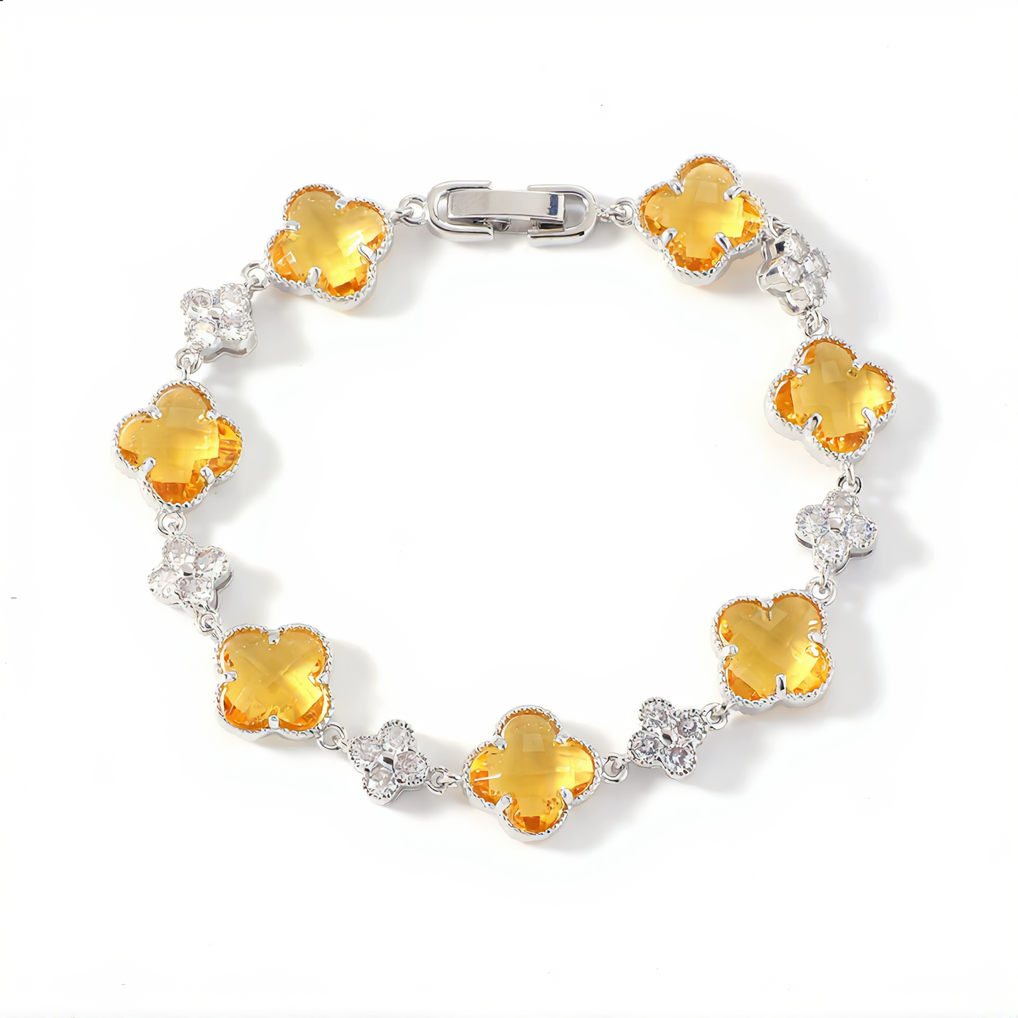 Golden Clover Crystal Bracelet | Gold