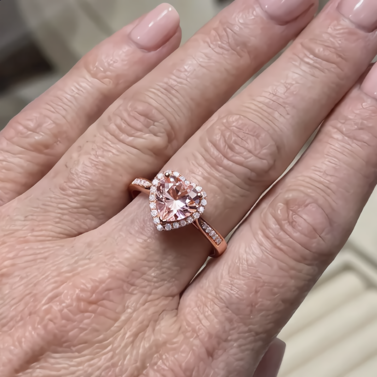 Sparkling Heart Crystal Ring | Rose Gold
