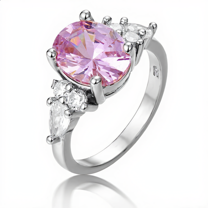 Princess Morganite Crystal Ring | Rose Gold