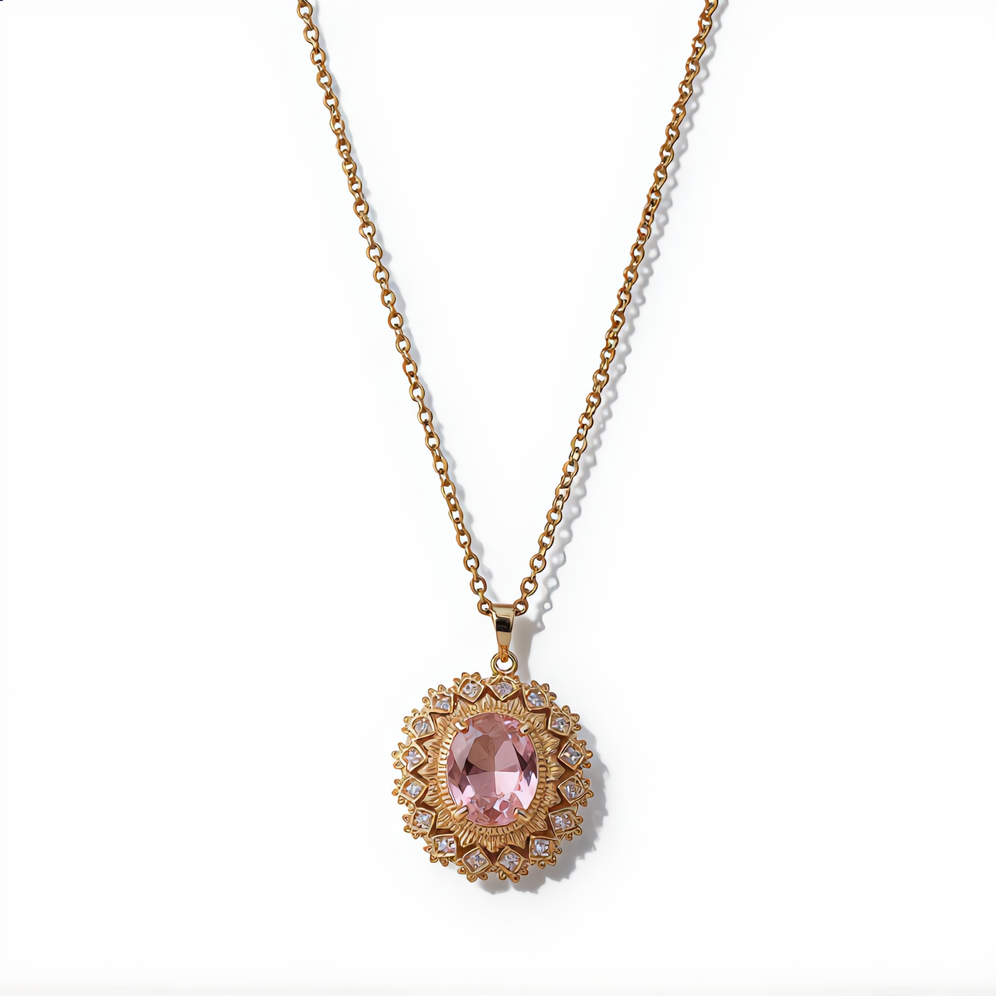 Golden Morganite Gemstone Necklace | Gold