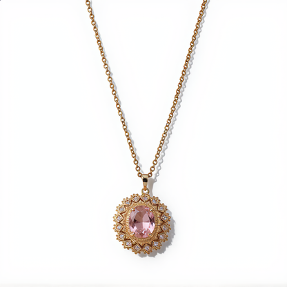 Golden Morganite Gemstone Necklace | Gold
