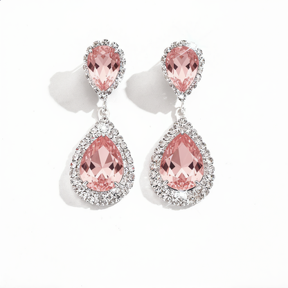 Sparkling Morganite Drop Earrings | Silver