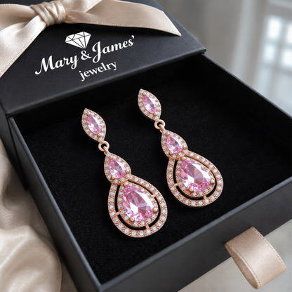 Delicate Crystal Drop Earrings | Gold