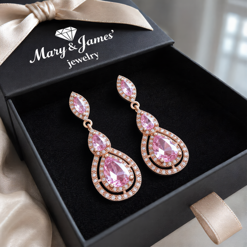 Delicate Crystal Drop Earrings | Gold