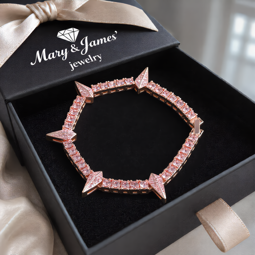 Modern Crystal Bracelet | Rose Gold