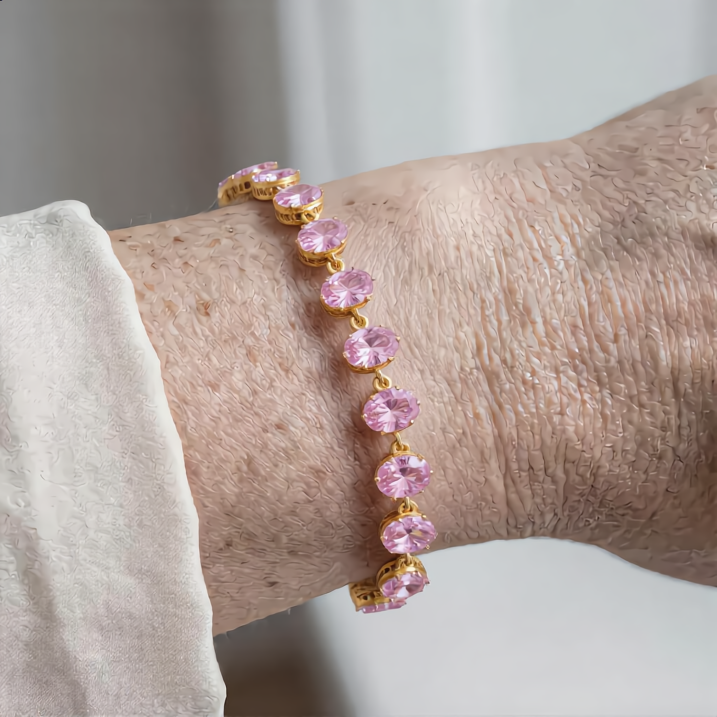 Morganite Crystal Bracelet | Gold