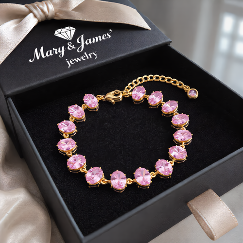 Morganite Crystal Bracelet | Gold