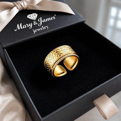 Hammered Pattern Ring | Gold