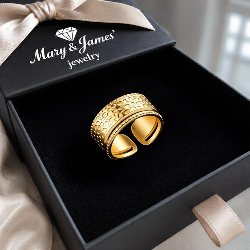 Hammered Pattern Ring | Gold