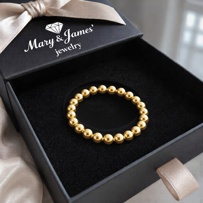Delicate Embossed Bead Ring | Gold