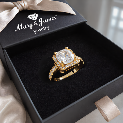 Luxury Open Halo Ring | Gold