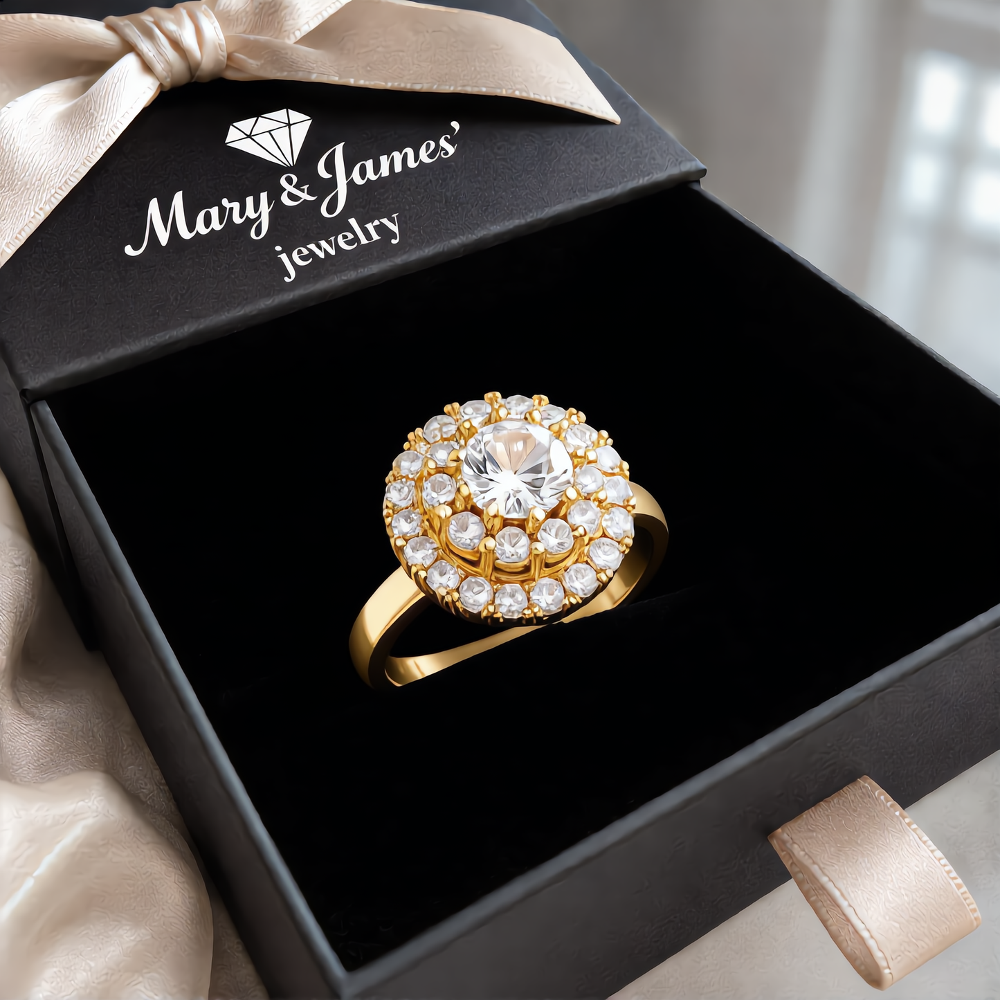 Luxury Floral Cluster Ring | Gold
