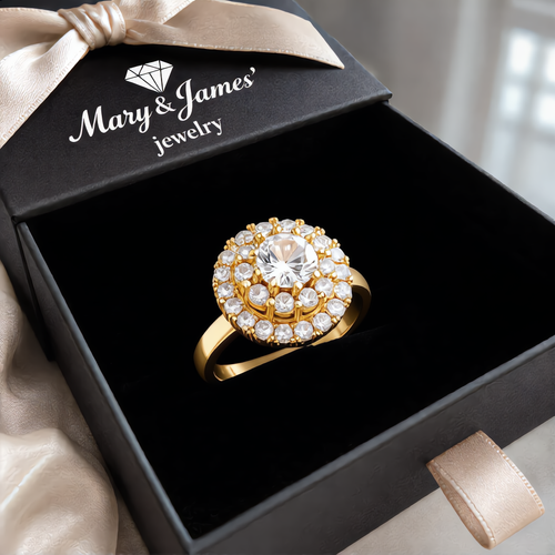 Luxury Floral Cluster Ring | Gold