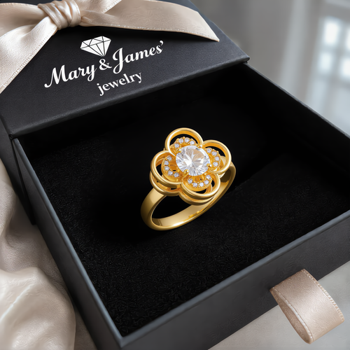 Luxury Rosette Design Ring  | Gold