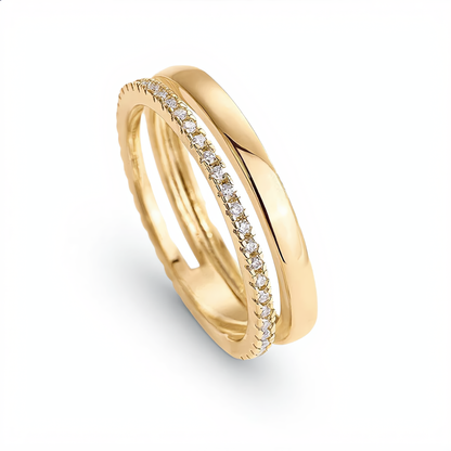 Elegant Double Band Ring | Gold