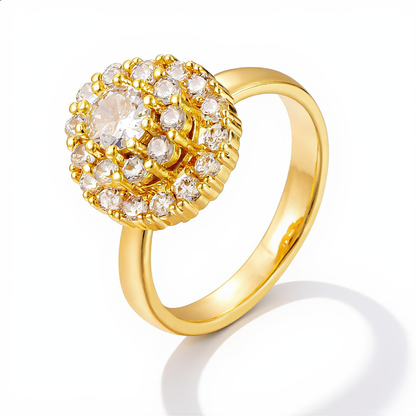 Luxury Floral Cluster Ring | Gold