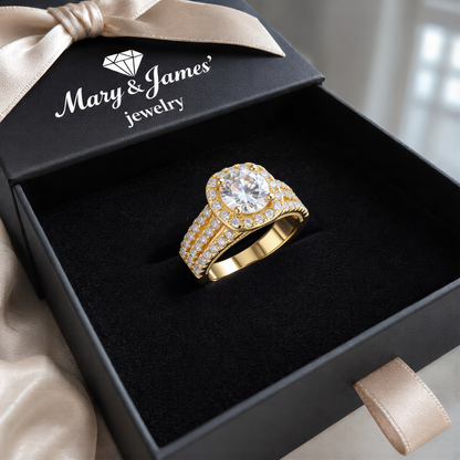 Luxury Halo Band Ring | Gold