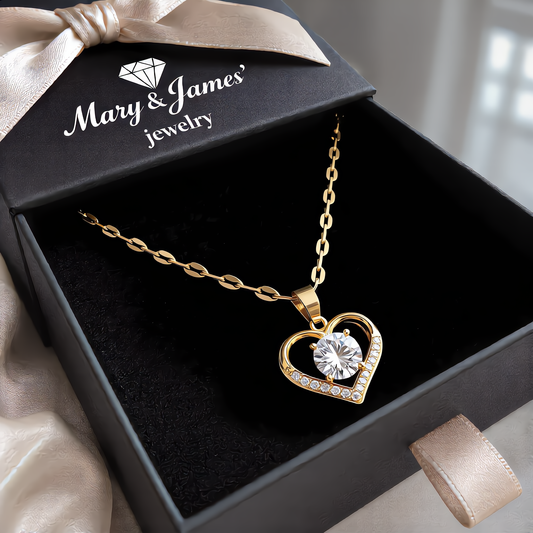 Elegant Heart Pendant Necklace | Gold