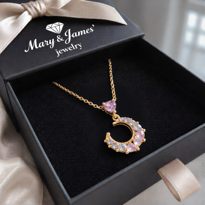 Elegant Crescent Pendant Necklace | Gold