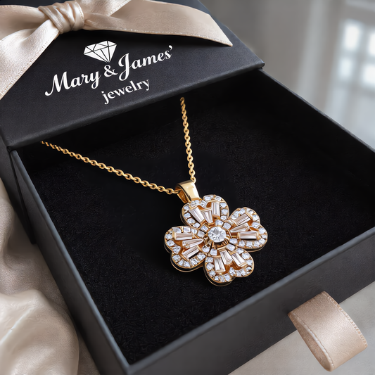 Elegant Flower Pendant Necklace  | Gold