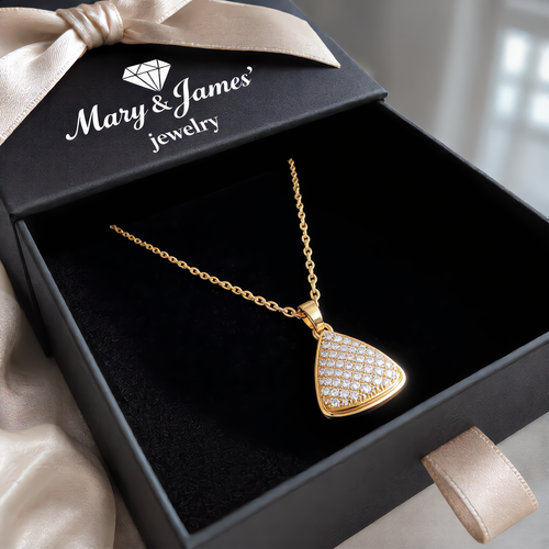 Elegant Triangle Pendant Necklace | Gold