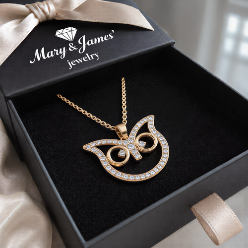 Elegant Owl Pendant Necklace | Gold