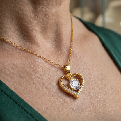 Elegant Heart Pendant Necklace | Gold
