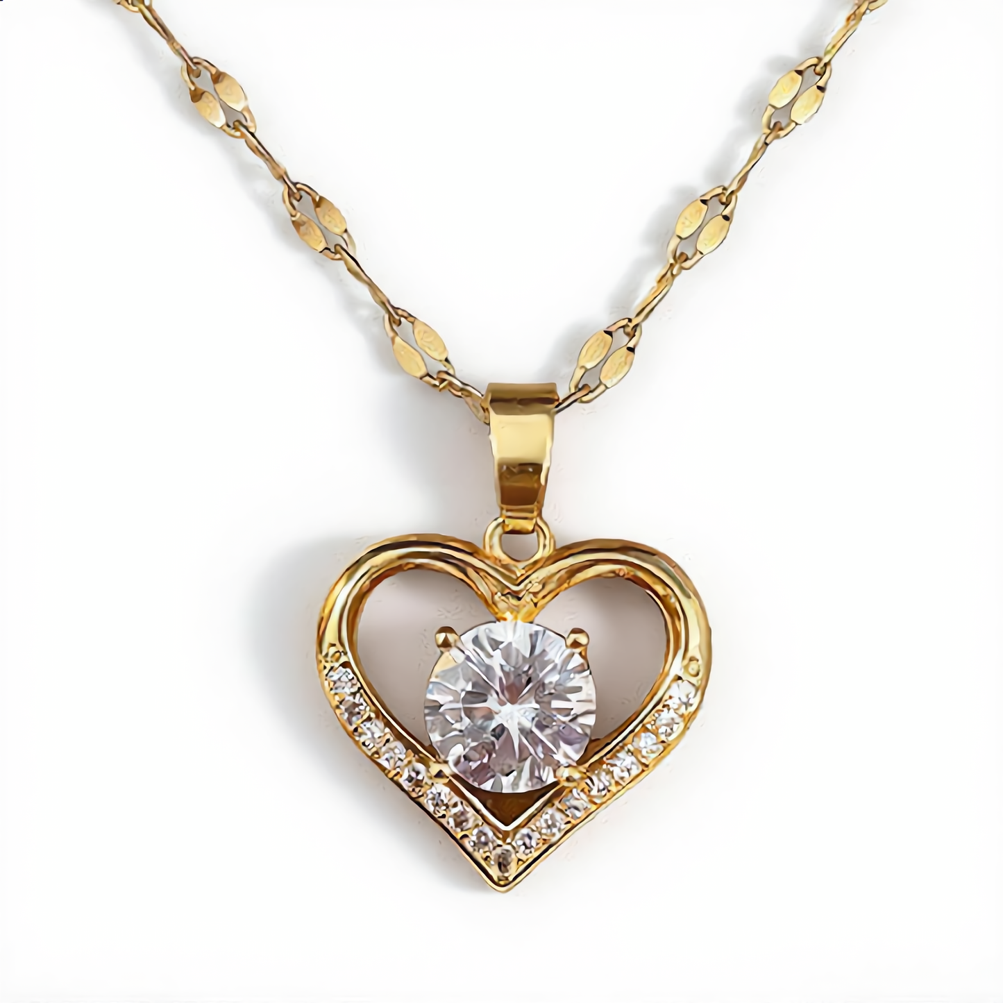 Elegant Heart Pendant Necklace | Gold