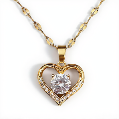 Elegant Heart Pendant Necklace | Gold