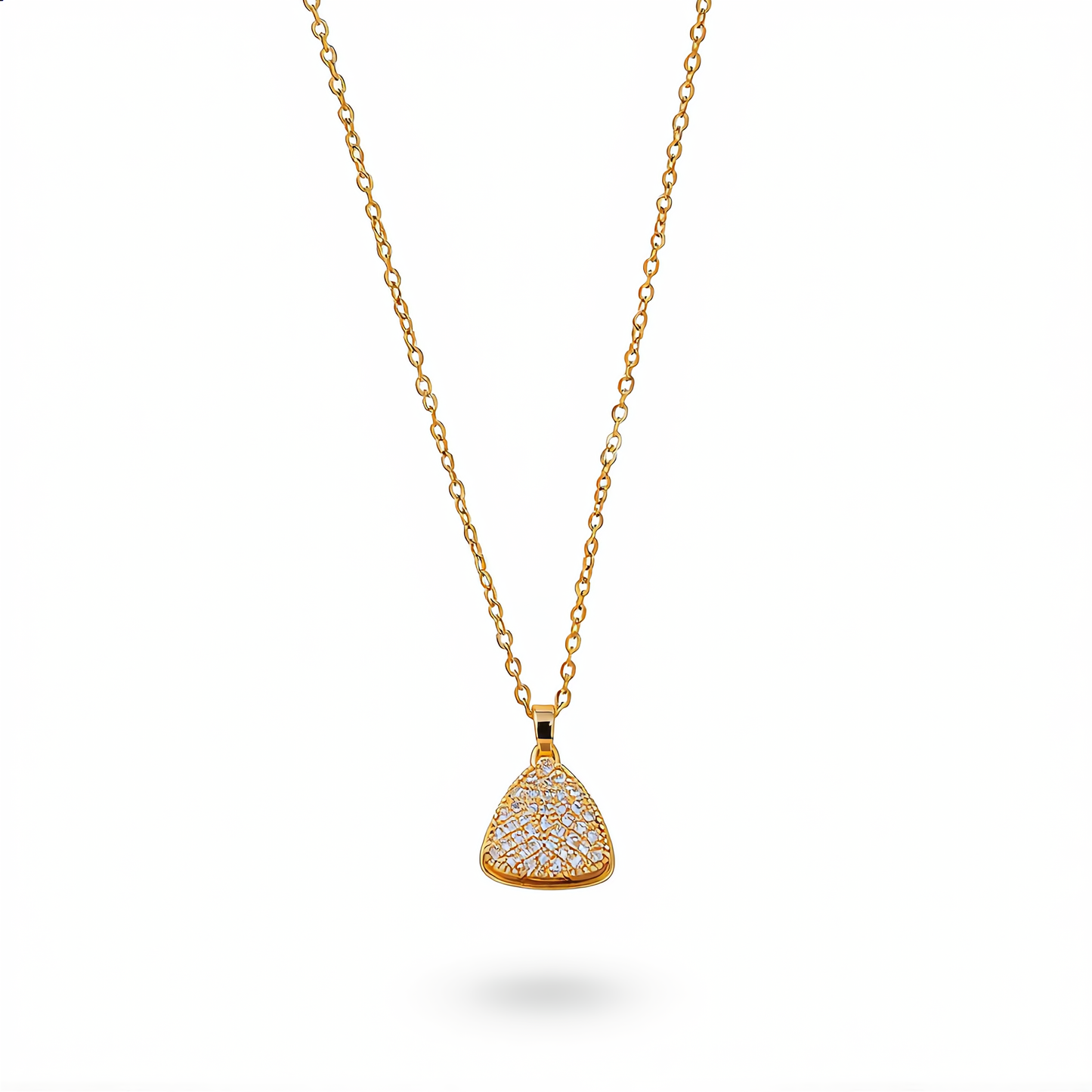 Elegant Triangle Pendant Necklace | Gold
