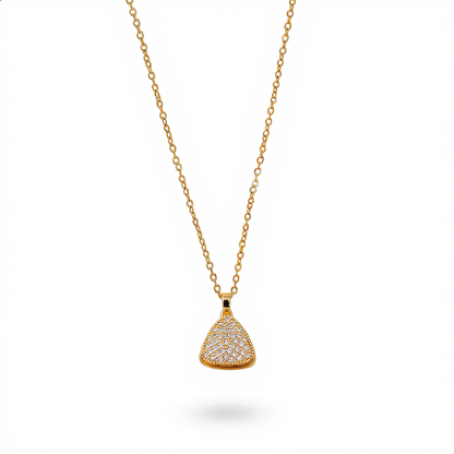 Elegant Triangle Pendant Necklace | Gold