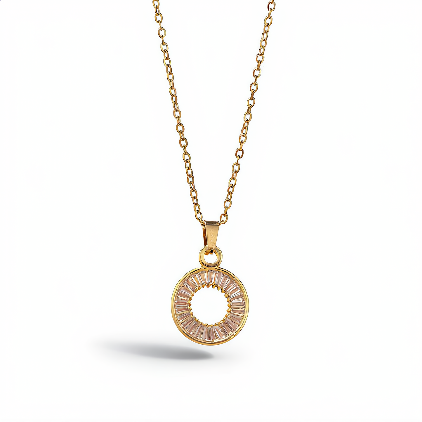 Radiant Circle Pendant Necklace | Gold