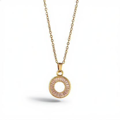 Radiant Circle Pendant Necklace | Gold