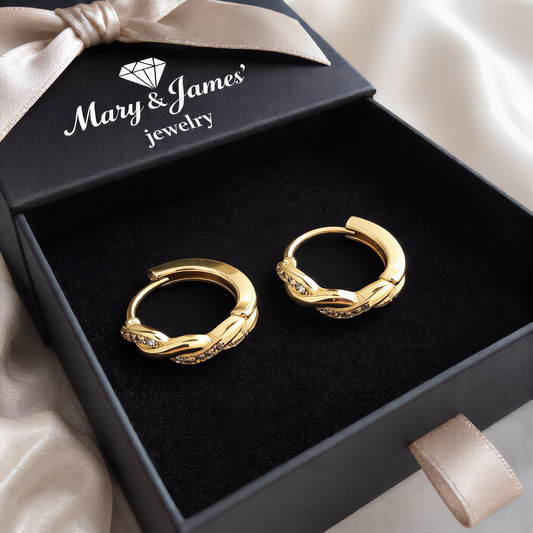 Luxury Infinity Twist Hoop Earrings | Gold