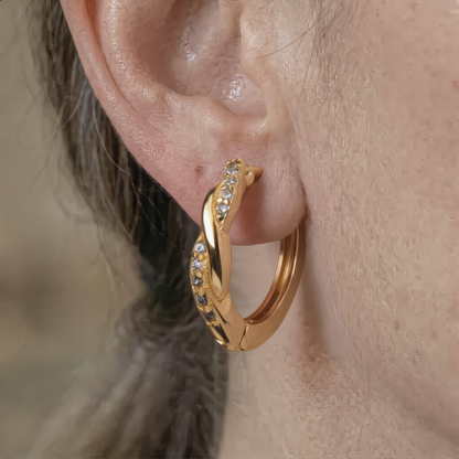 Luxury Infinity Twist Hoop Earrings | Gold
