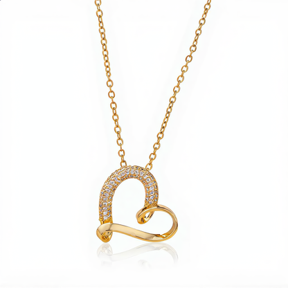 Elegant Intertwined Heart Necklace | Gold