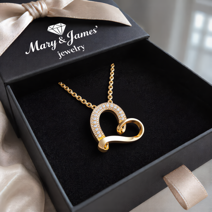 Elegant Intertwined Heart Necklace | Gold