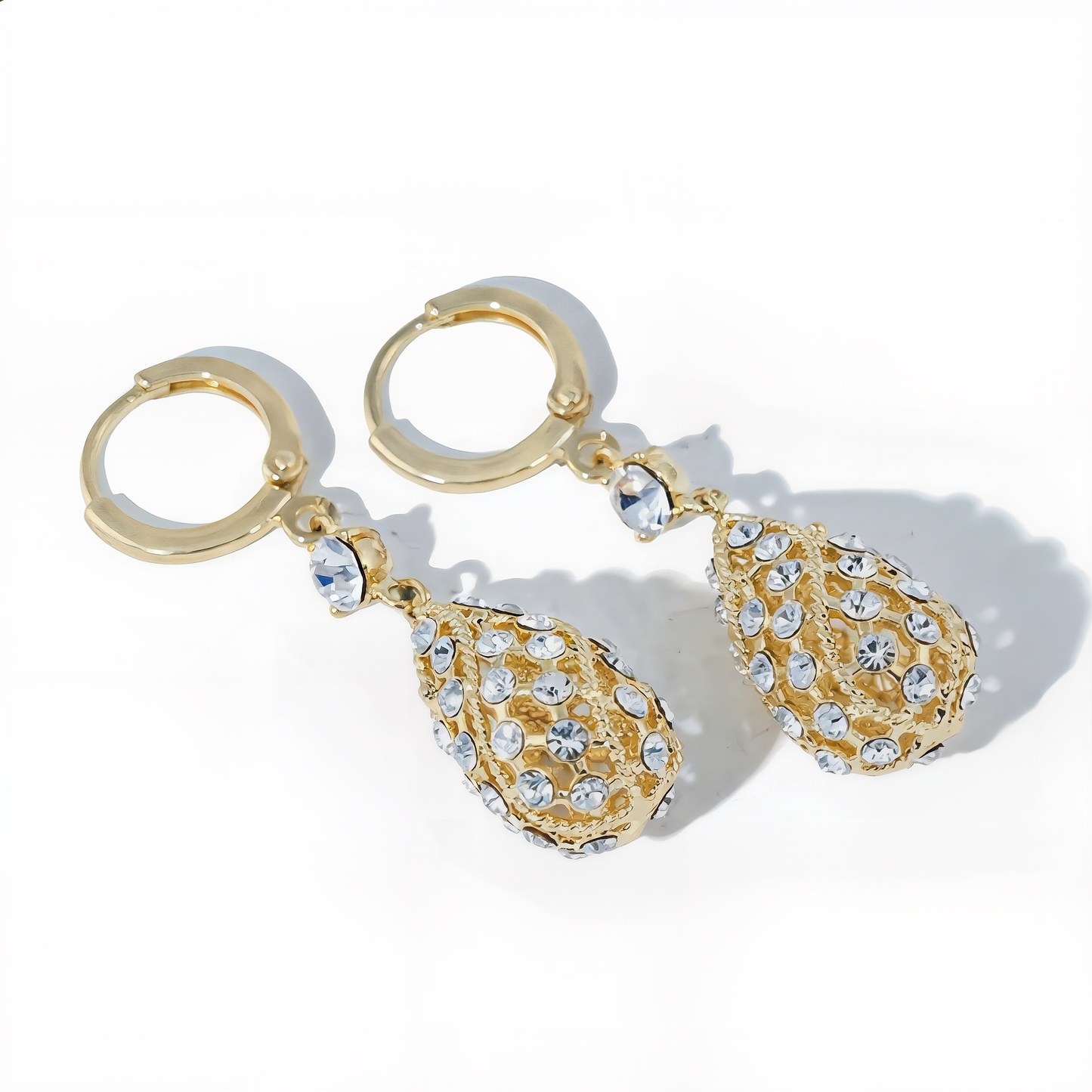 Sparkling Teardrop Earrings | Gold