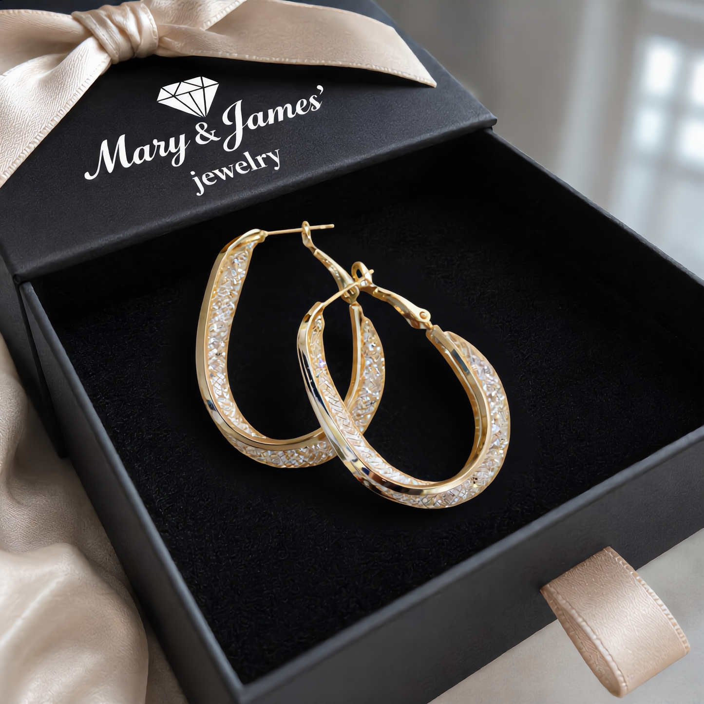 Luxury Oval Earrings | Gold