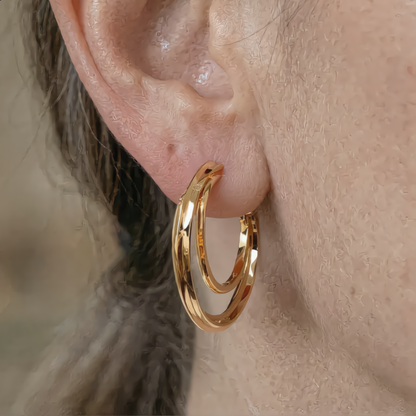 Elegant Double Hoop Earrings | Gold