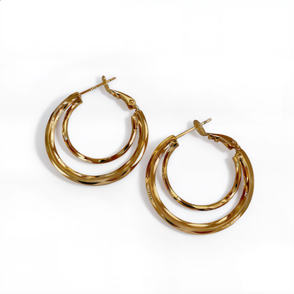 Elegant Double Hoop Earrings | Gold