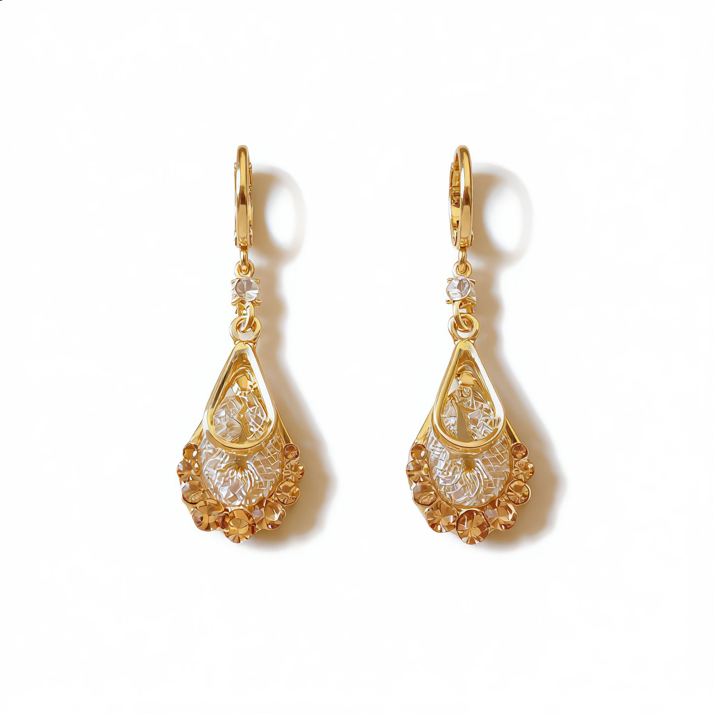 Luxury Teardrop Filigree Earrings | Gold