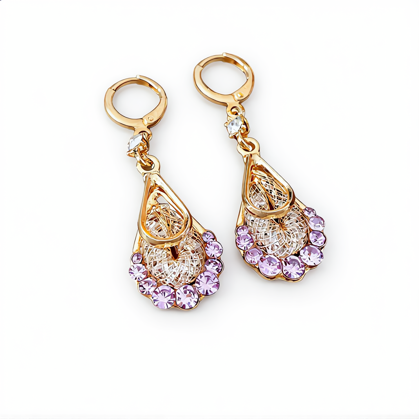 Luxury Teardrop Filigree Earrings | Gold