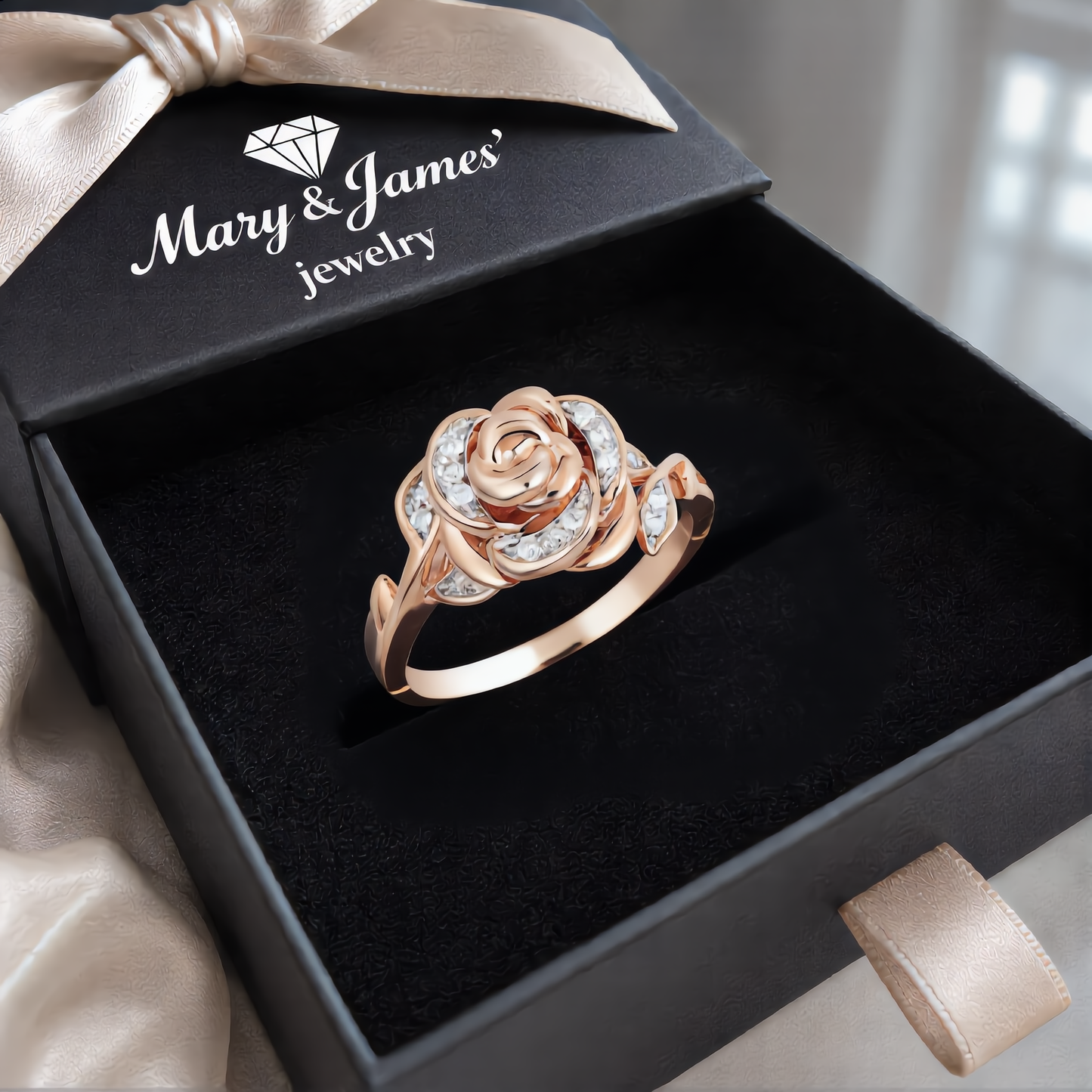 Rose Bloom Jewelry Set | Rose Gold