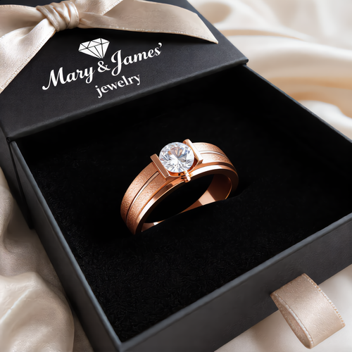 Classic Crystal Solitaire Ring | Rose Gold