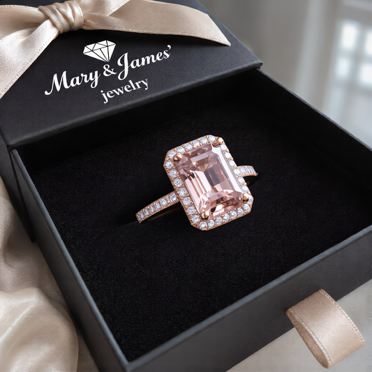 Soft Blush Statement Ring | Rose Gold